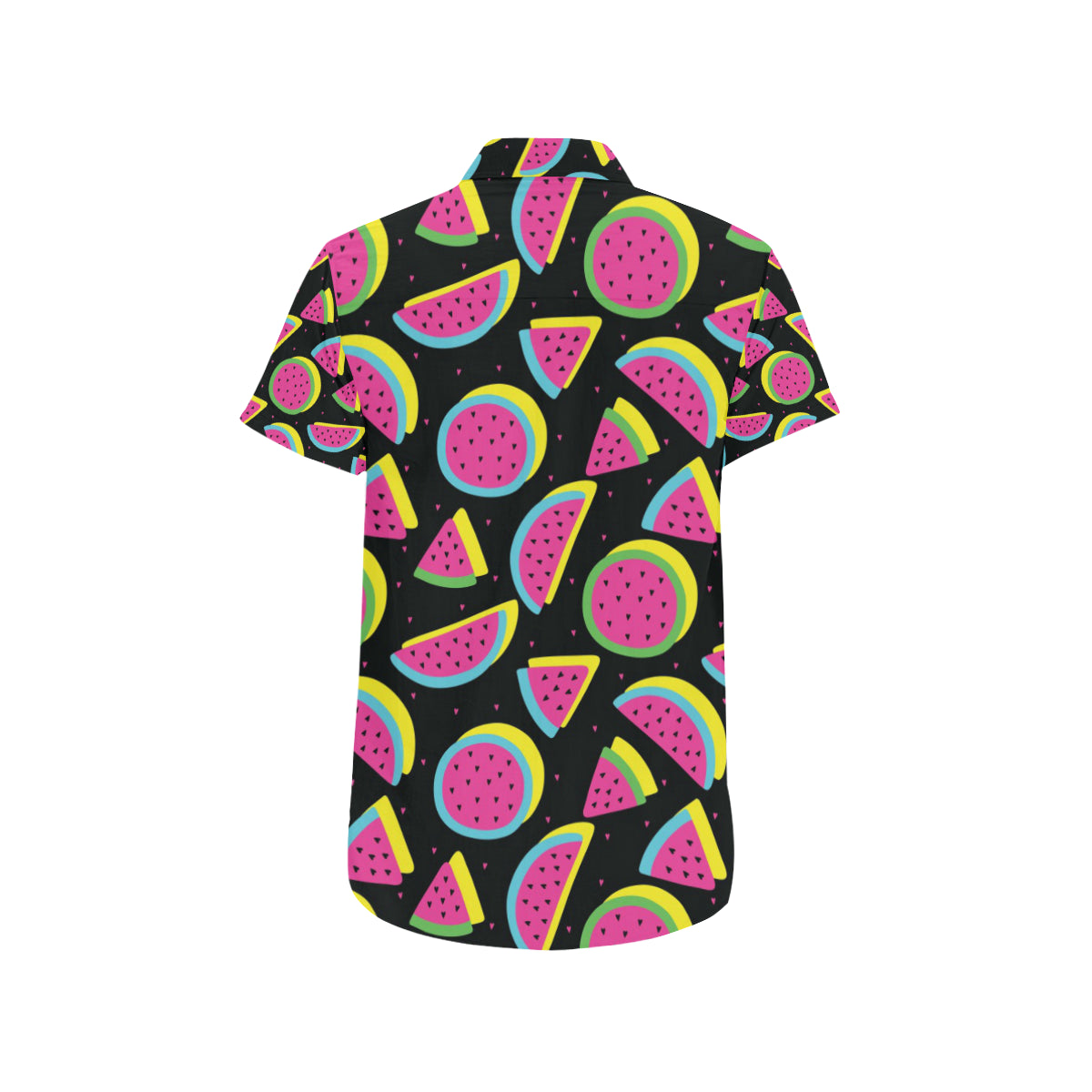 Watermelon Pattern Print Design WM07 Men's Short Sleeve Button Up Shirt