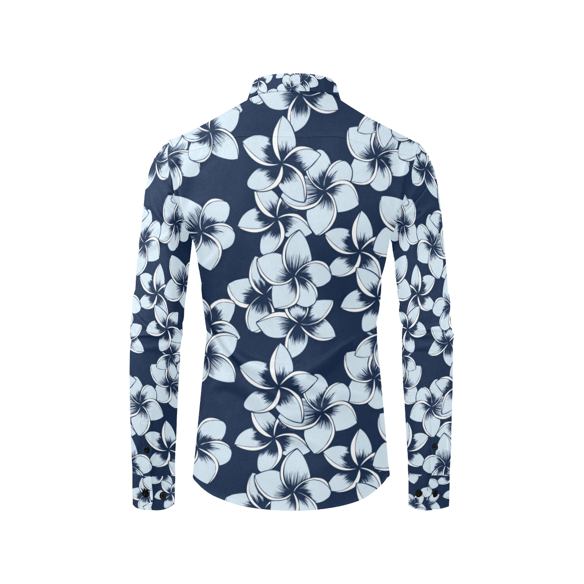 Plumeria Pattern Print Design A02 Men's Long Sleeve Shirt