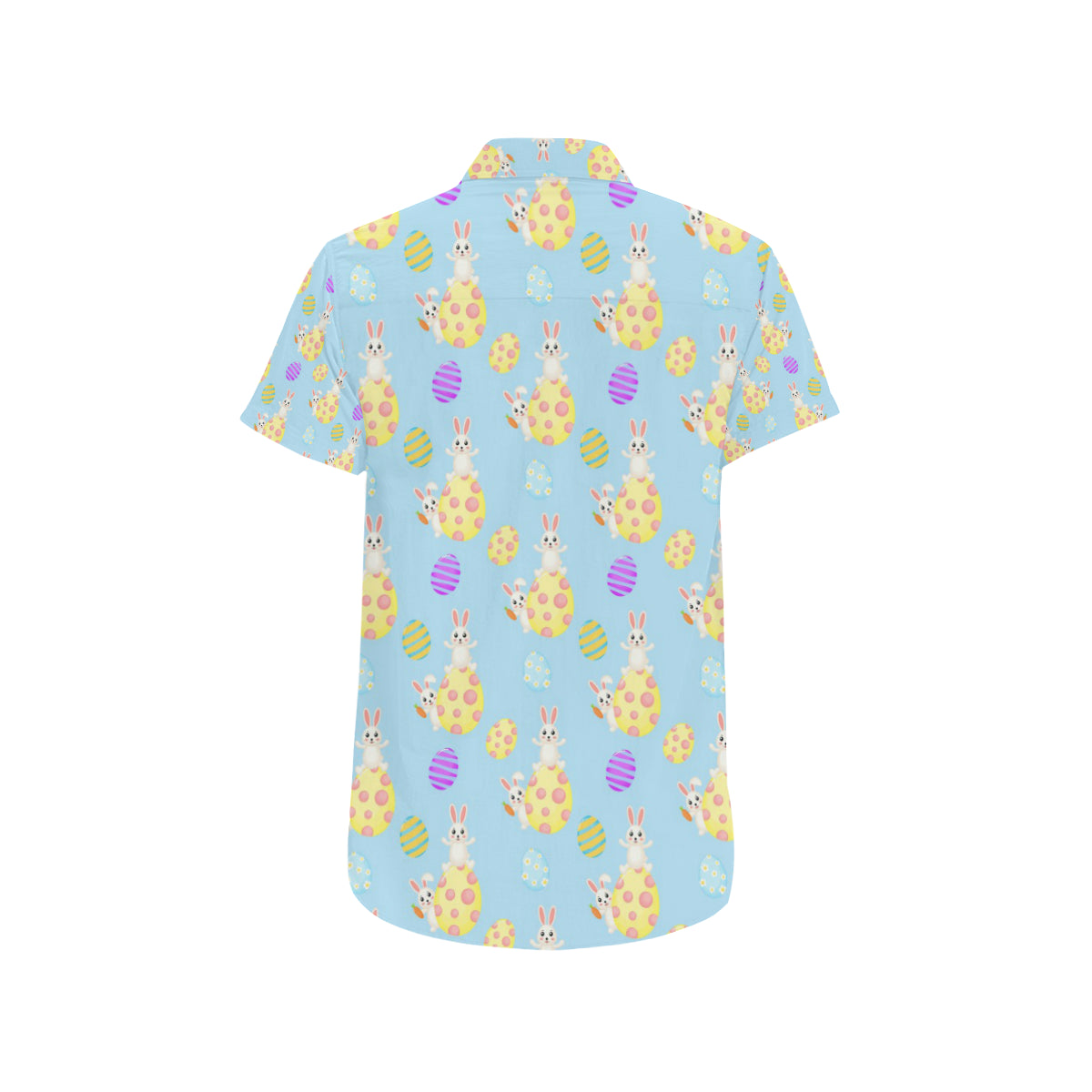 Easter Eggs Pattern Print Design RB015 Men's Short Sleeve Button Up Shirt