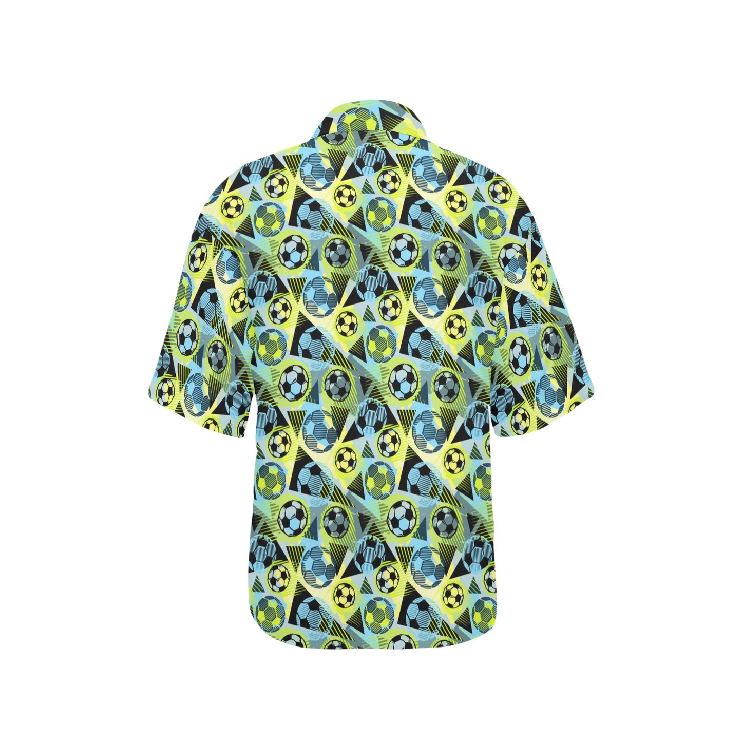 Soccer Ball Themed Print Design Women's Hawaiian Shirt