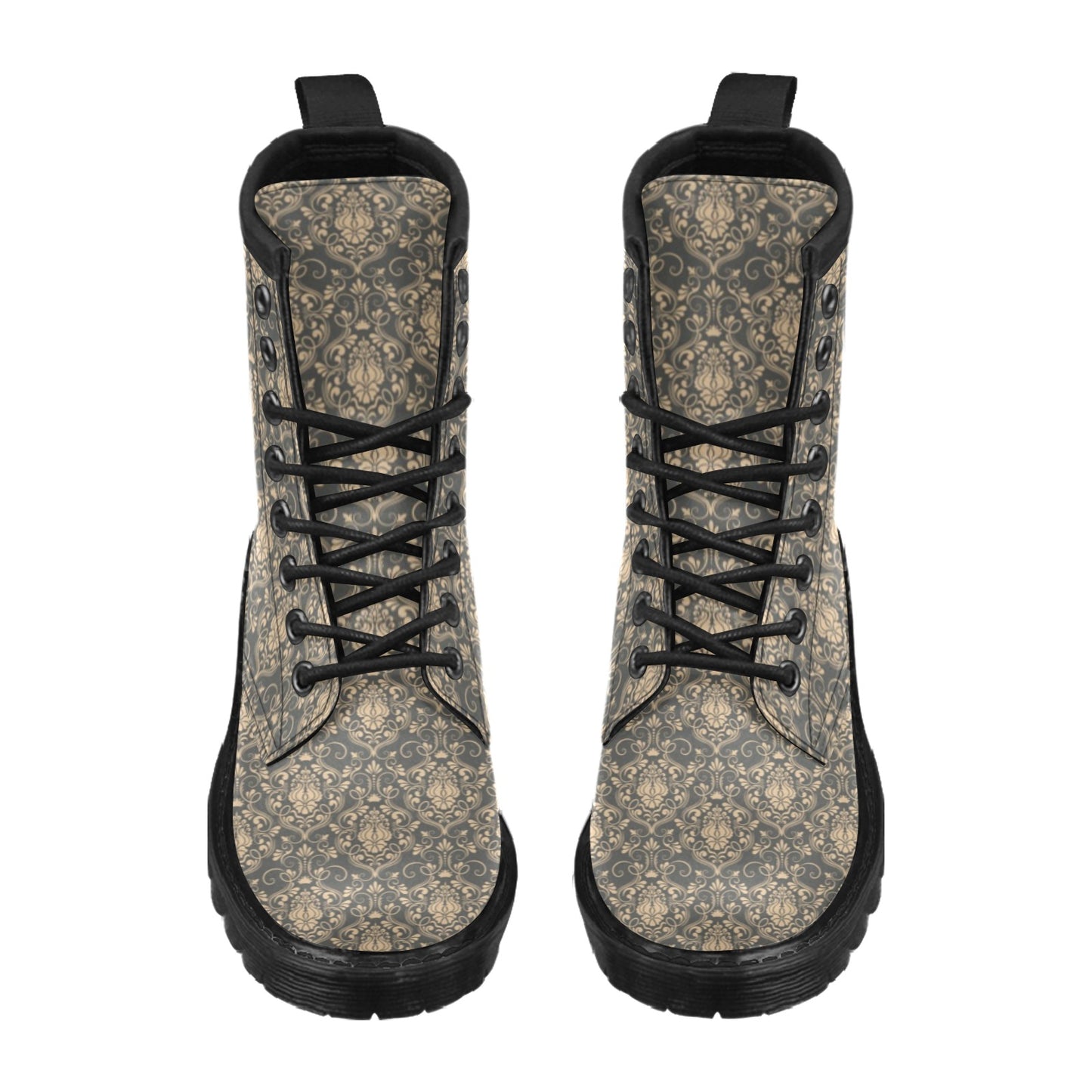 Damask Elegant Luxury Print Pattern Women's Boots