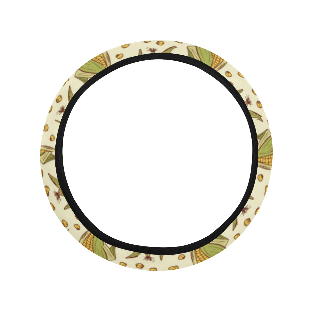 Corn Pattern Print Design 01 Steering Wheel Cover with Elastic Edge