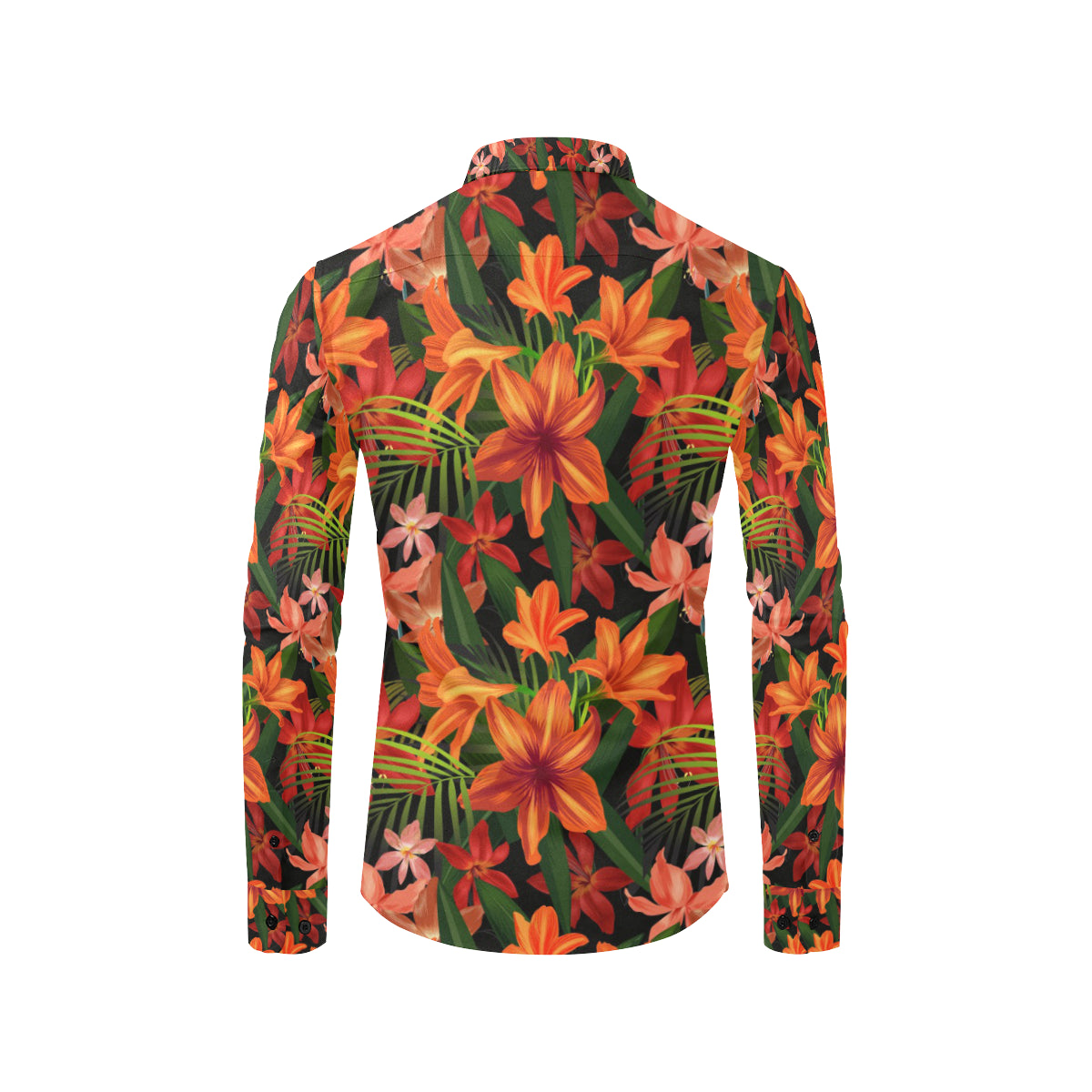 Amaryllis Pattern Print Design AL05 Men's Long Sleeve Shirt