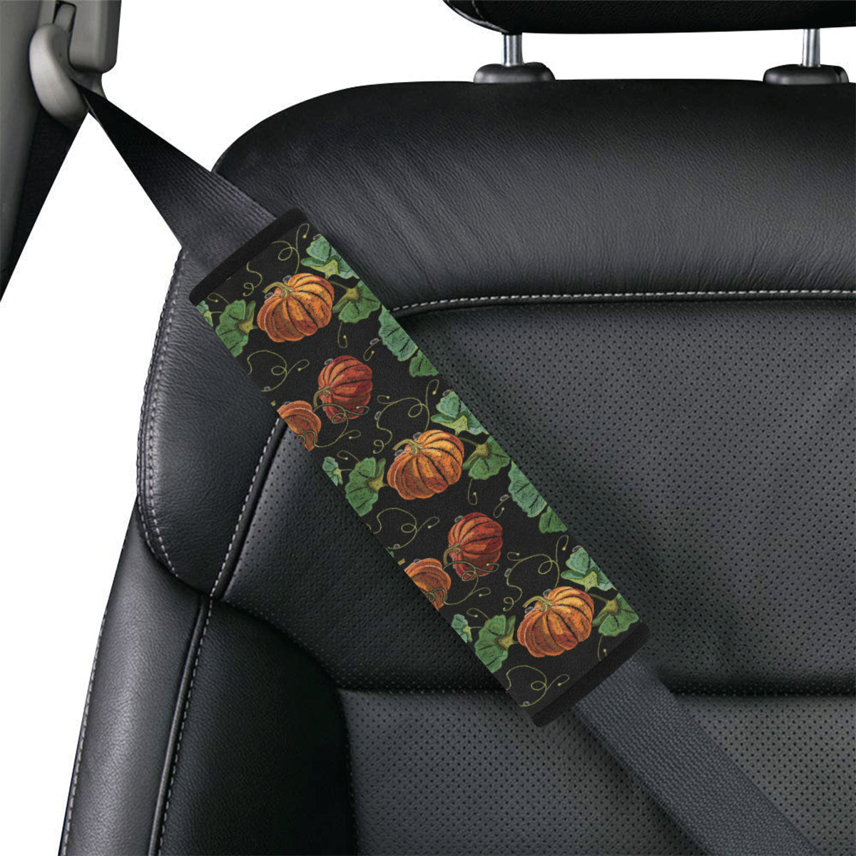Pumpkin Pattern Print Design A02 Car Seat Belt Cover