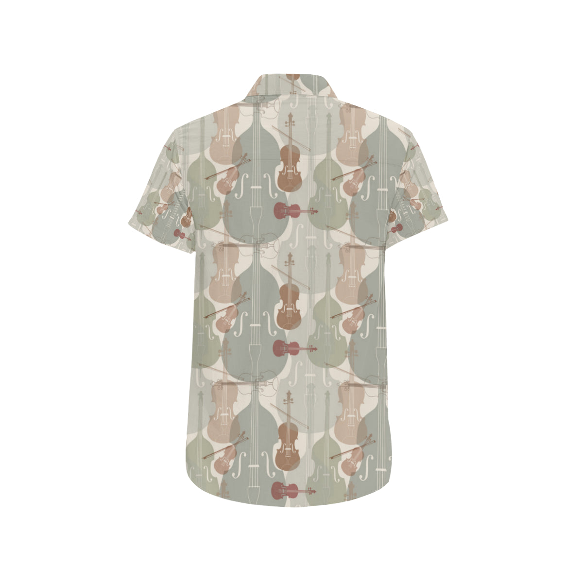 Violin Pattern Print Design 01 Men's Short Sleeve Button Up Shirt