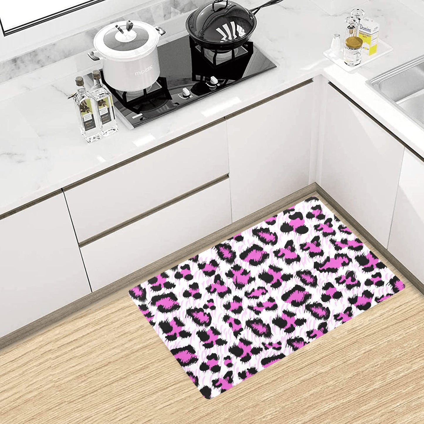 Leopard Pink Skin Print Kitchen Mat