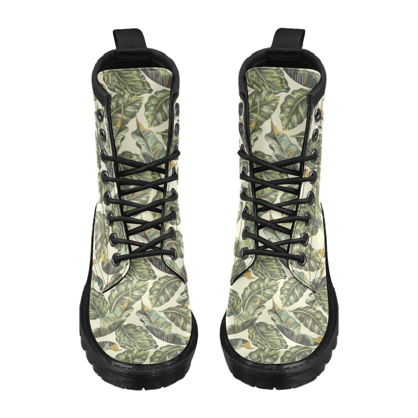 Banana Leaf Pattern Print Design BL08 Women's Boots