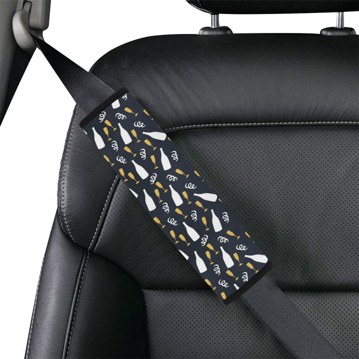 Champagne Pattern Print Design 01 Car Seat Belt Cover