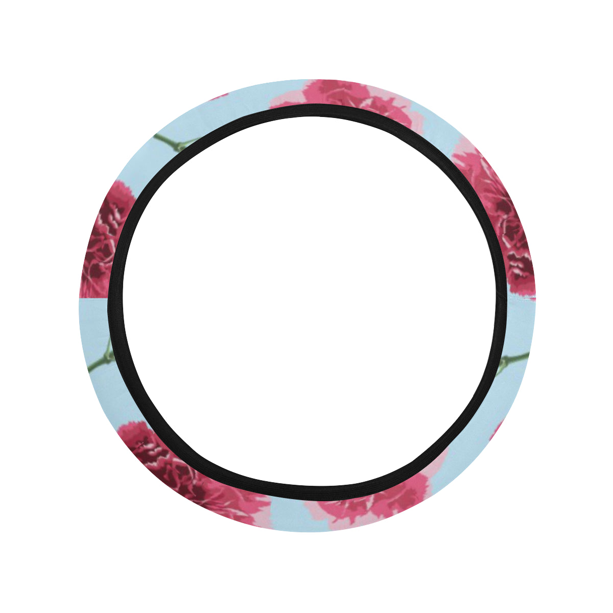 Carnations Pattern Print Design CN01 Steering Wheel Cover with Elastic Edge