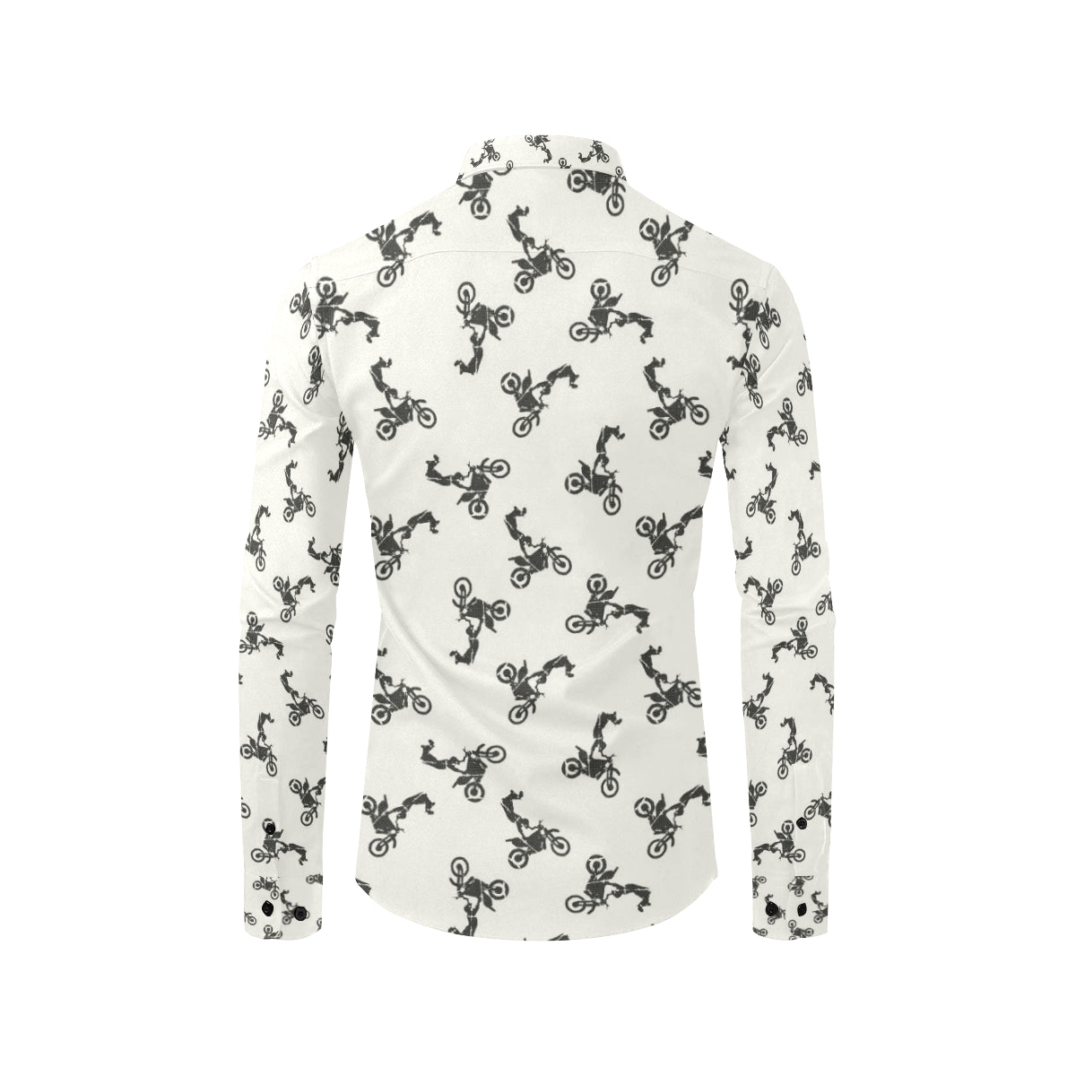 Motocross Pattern Print Design 03 Men's Long Sleeve Shirt