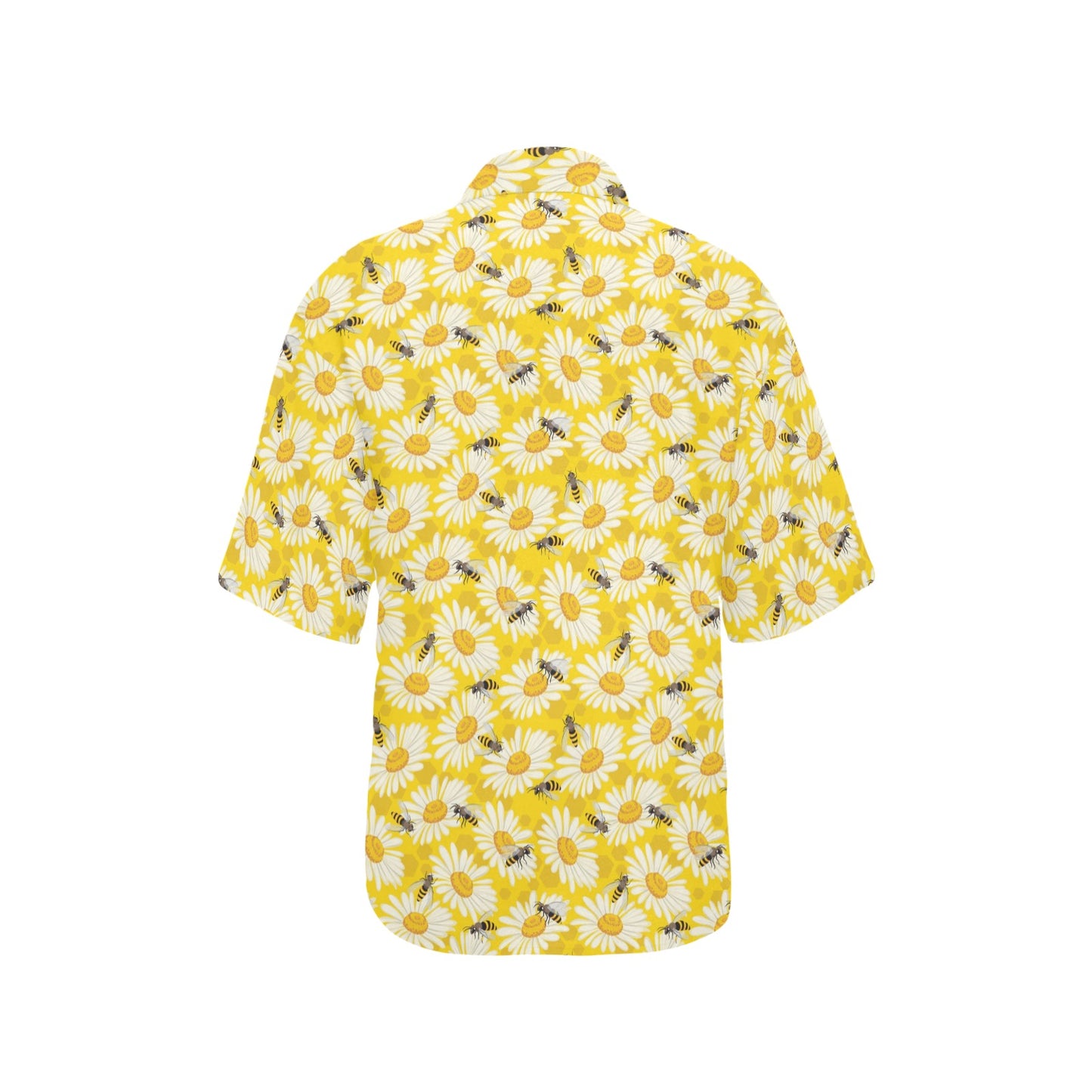 Bee Daisy Pattern Print Design 06 Women's Hawaiian Shirt