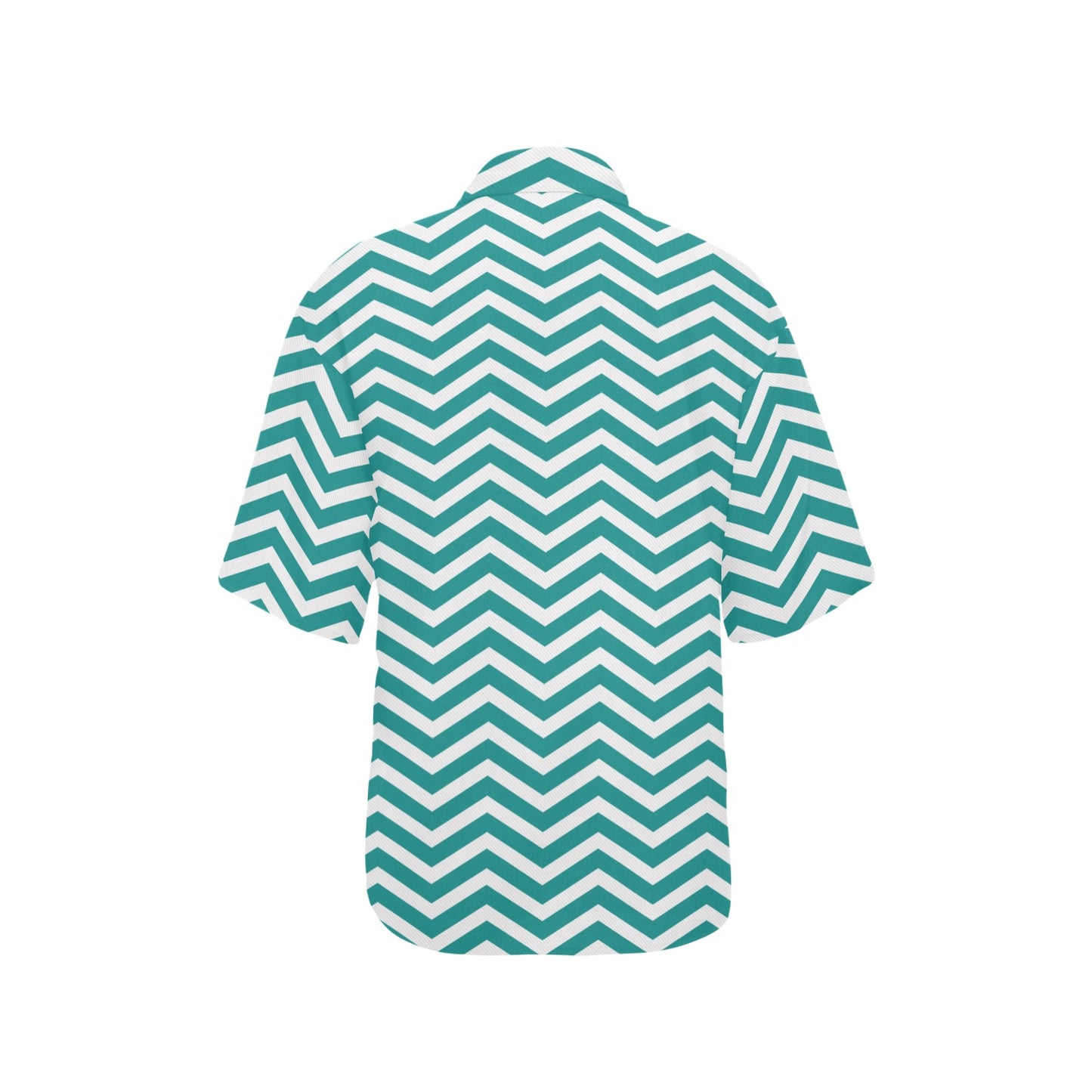 Chevron Teal Pattern Print Design 02 Women's Hawaiian Shirt