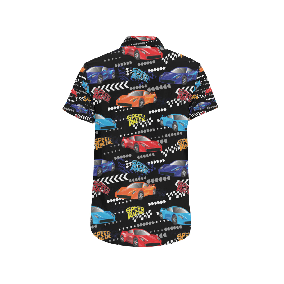 Racing Pattern Print Design A05 Men's Short Sleeve Button Up Shirt