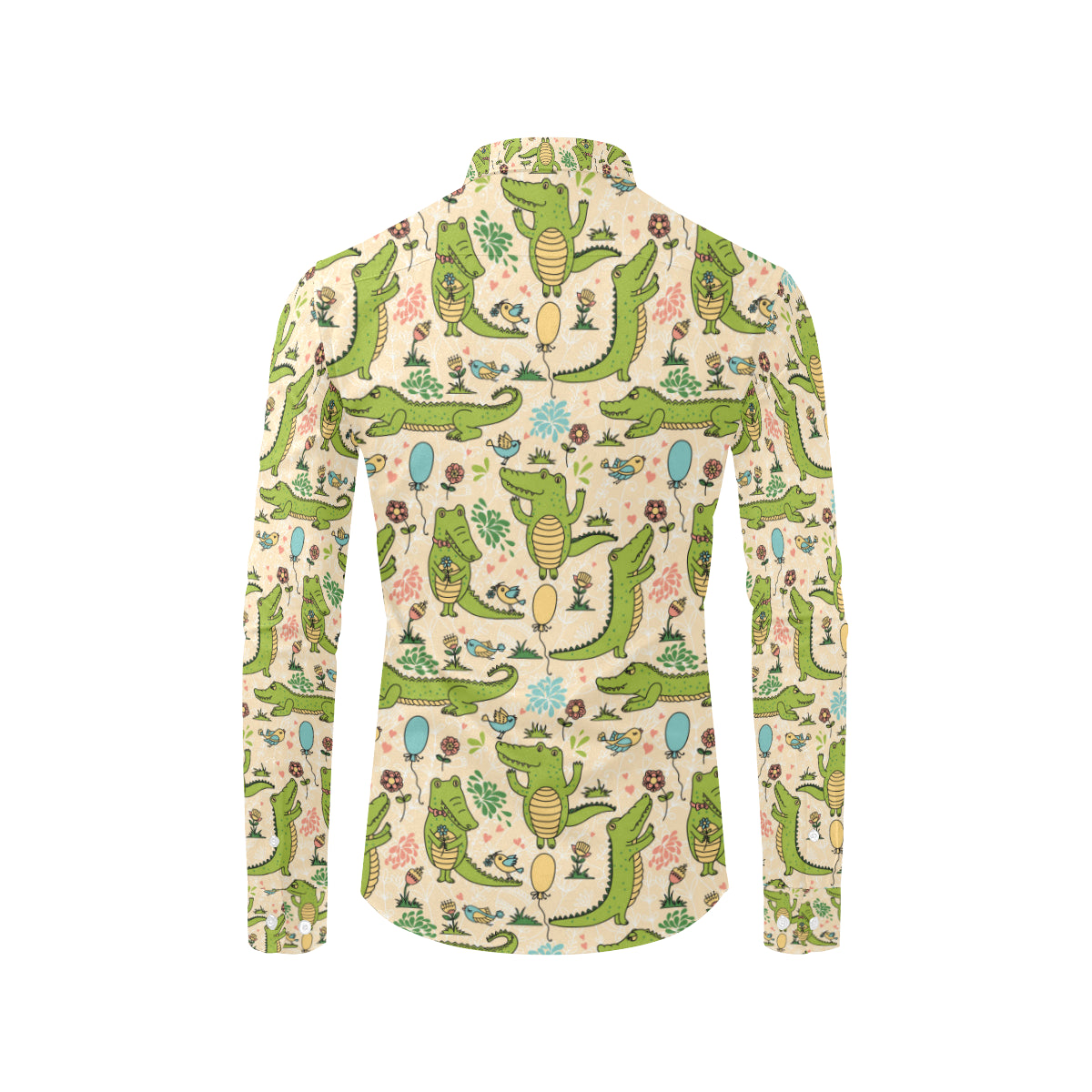 Alligator Pattern Print Design 01 Men's Long Sleeve Shirt