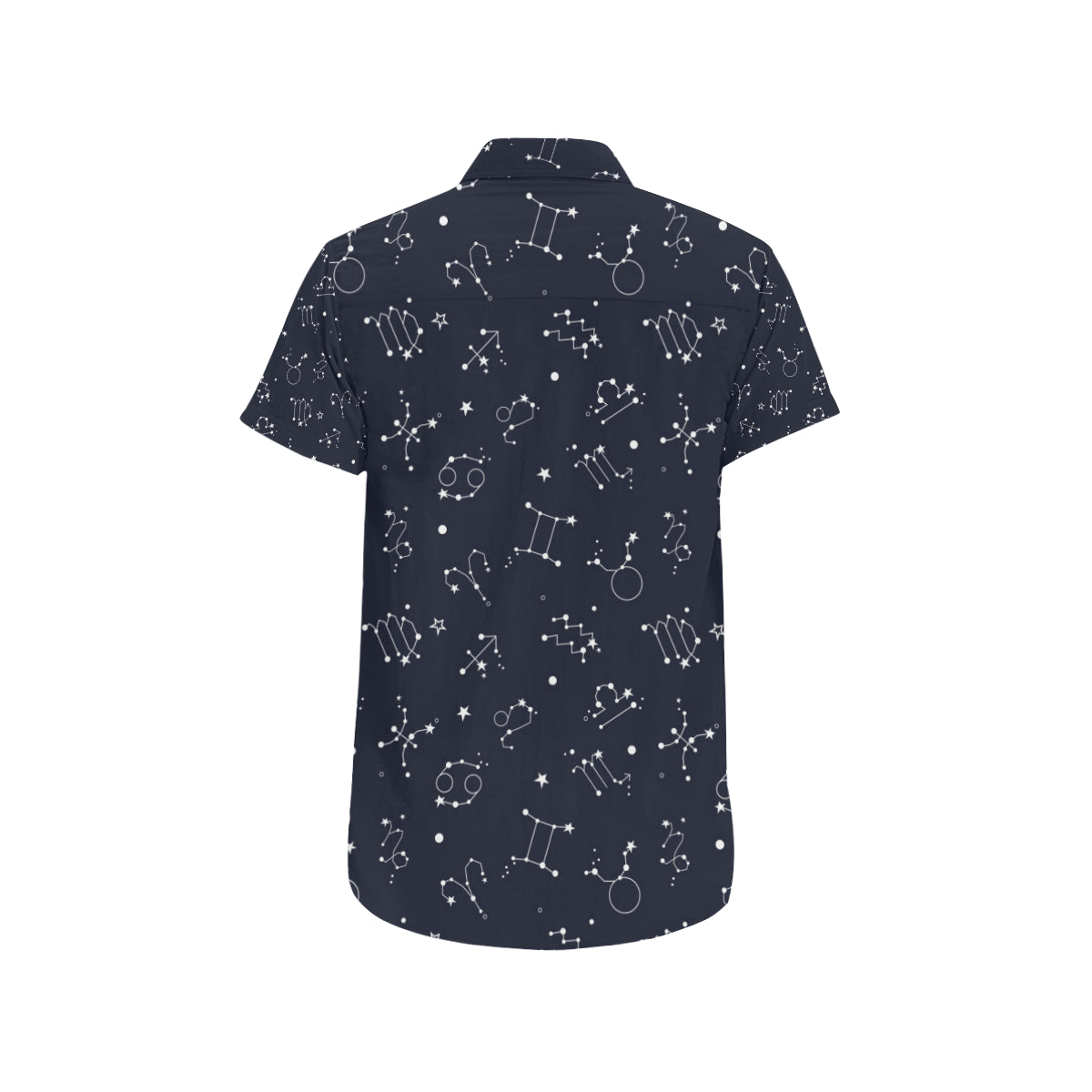 Constellation Pattern Print Design 05 Men's Short Sleeve Button Up Shirt