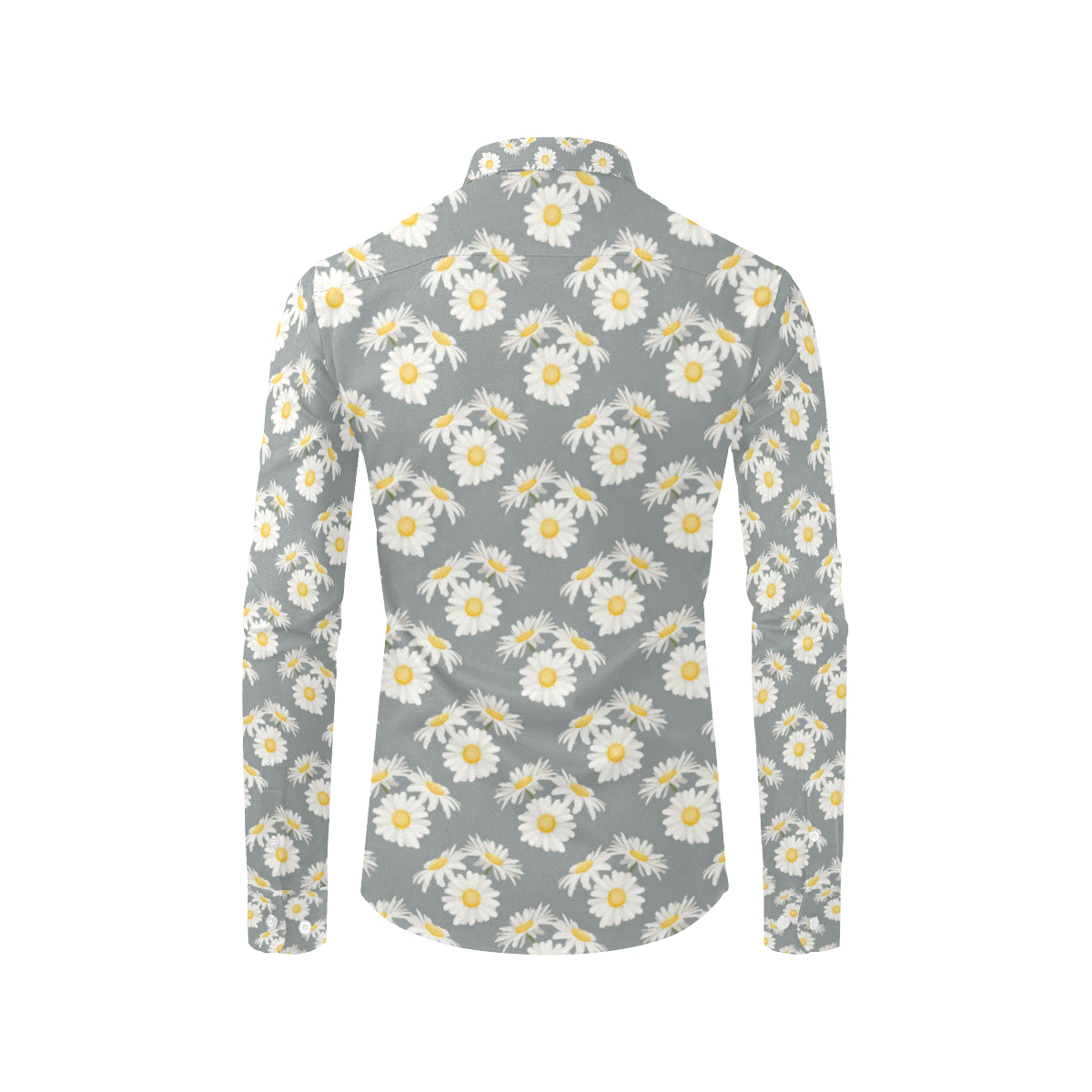 Daisy Pattern Print Design DS09 Men's Long Sleeve Shirt