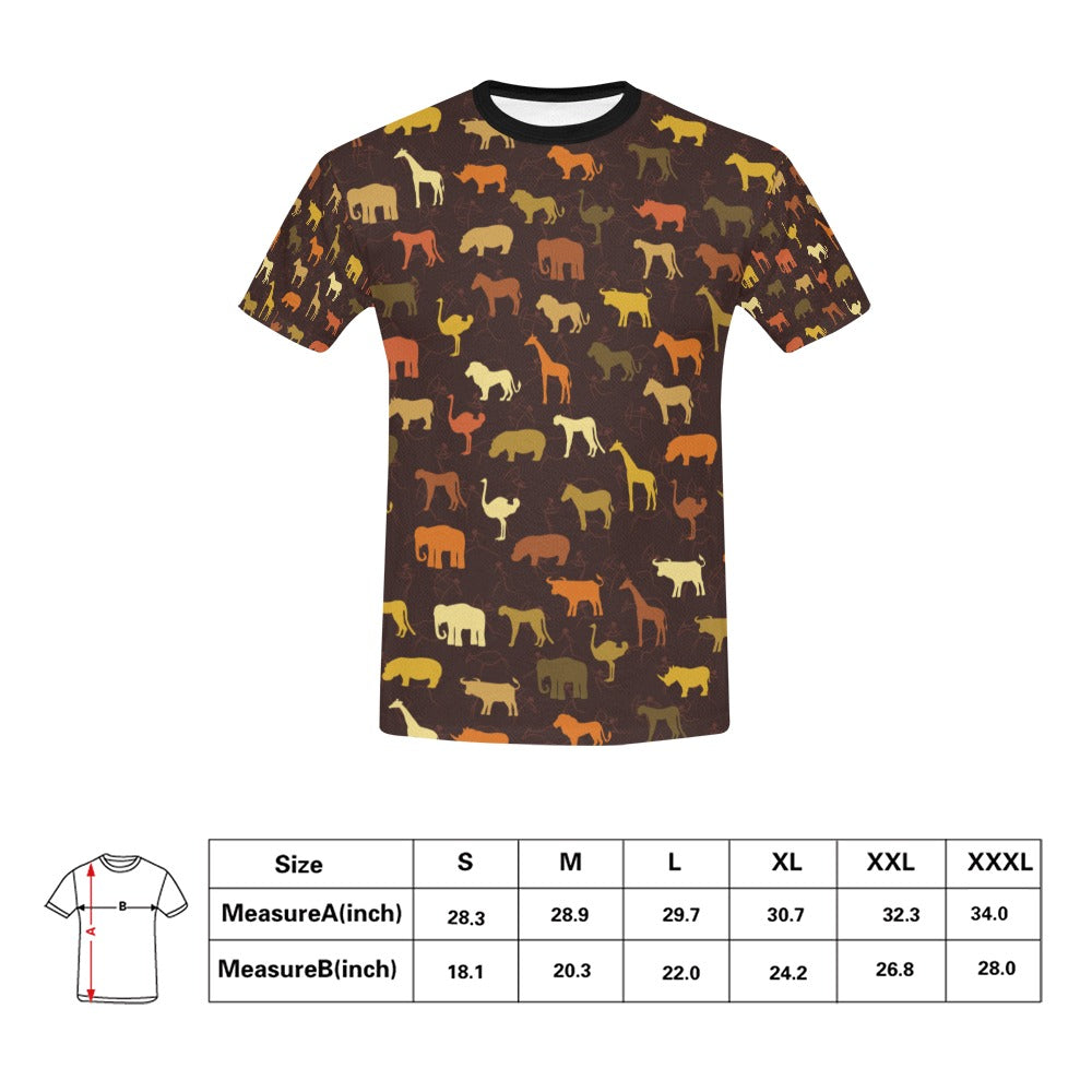 Safari Animal Print Design LKS301 Men's All Over Print T-shirt