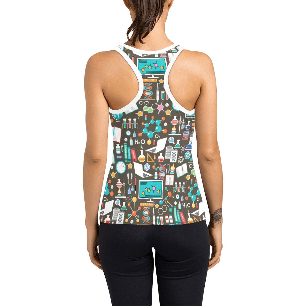 Science Print Design LKS303 Women's Racerback Tank Top