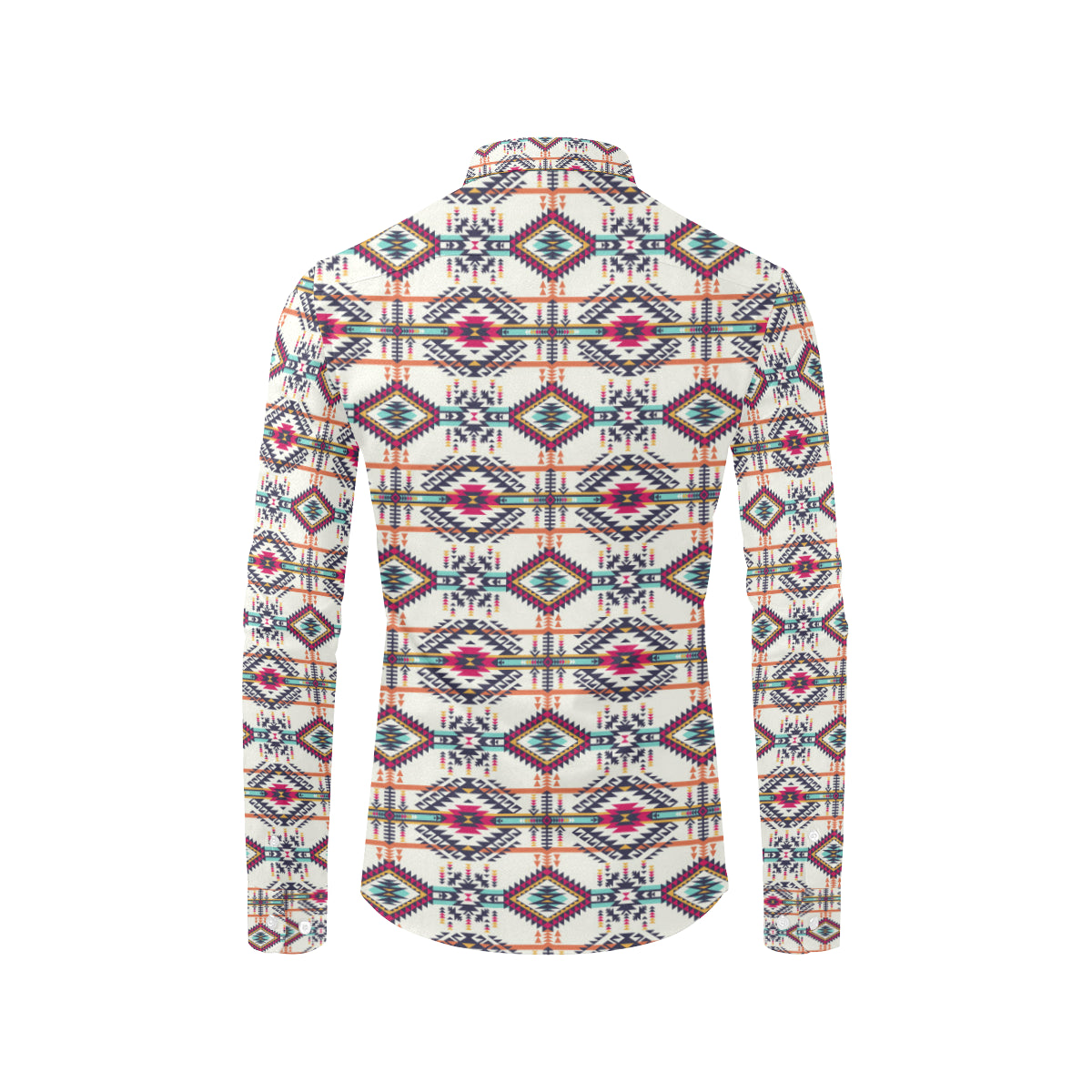 Indian Navajo Art Themed Design Print Men's Long Sleeve Shirt