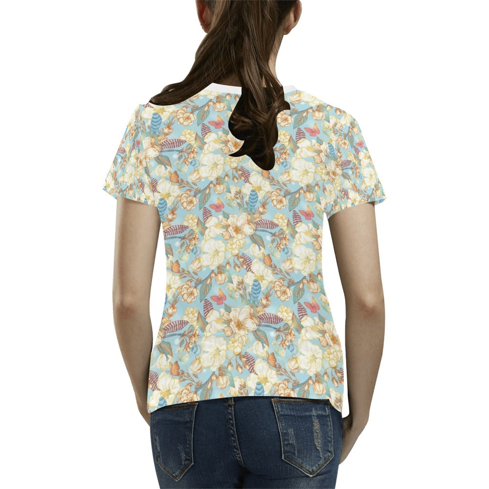 Summer Floral Print Design LKS302 Women's T-shirt