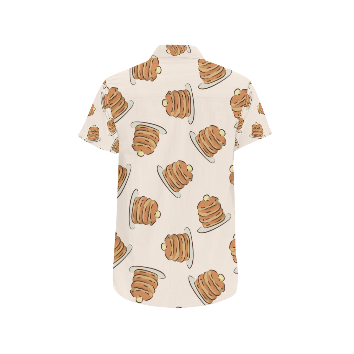 Pancake Pattern Print Design A01 Men's Short Sleeve Button Up Shirt