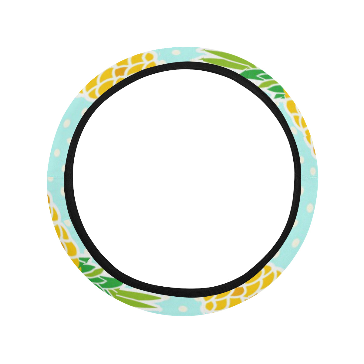 Pineapple Pattern Print Design PP01 Steering Wheel Cover with Elastic Edge