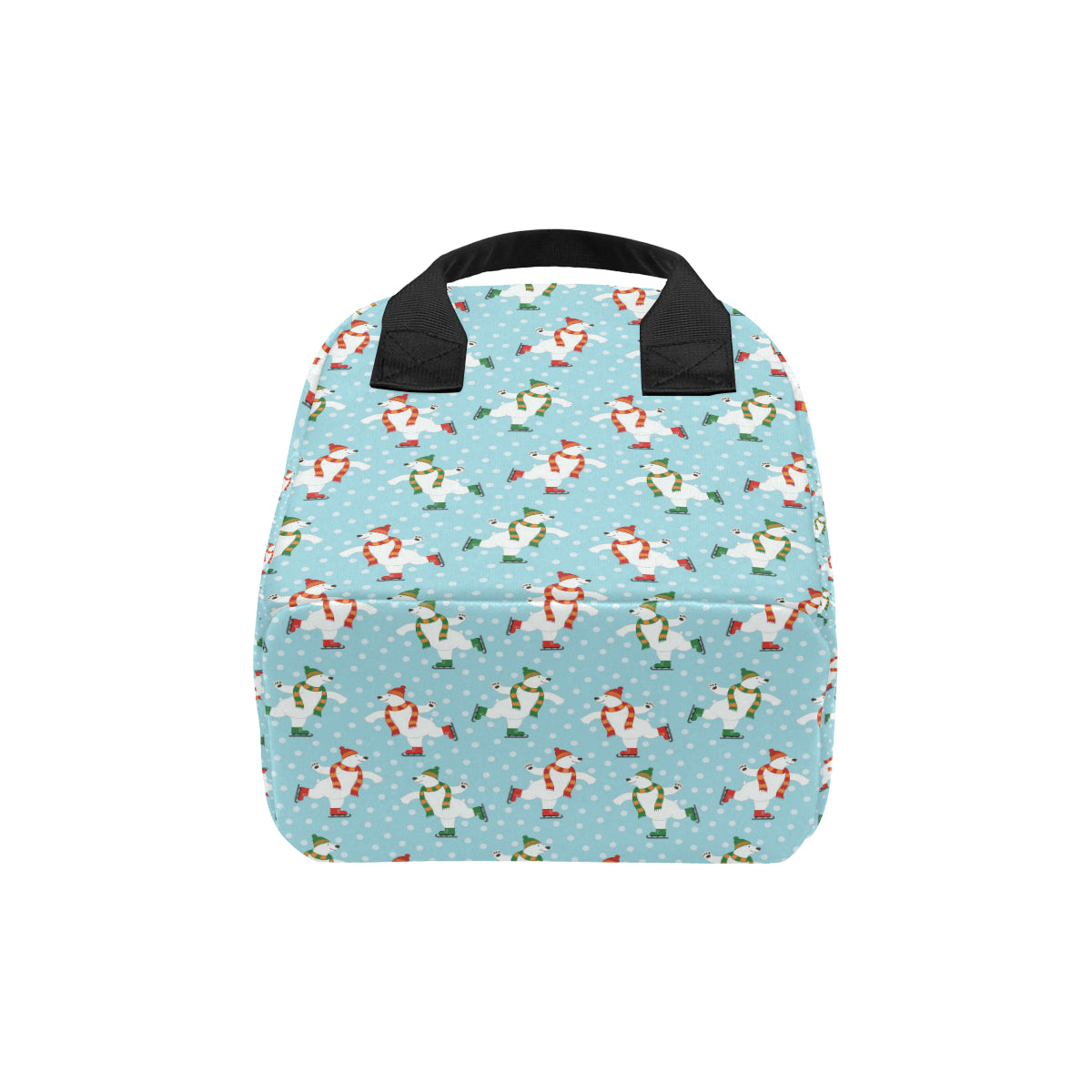Polar Bear Pattern Print Design PB07 Insulated Lunch Bag