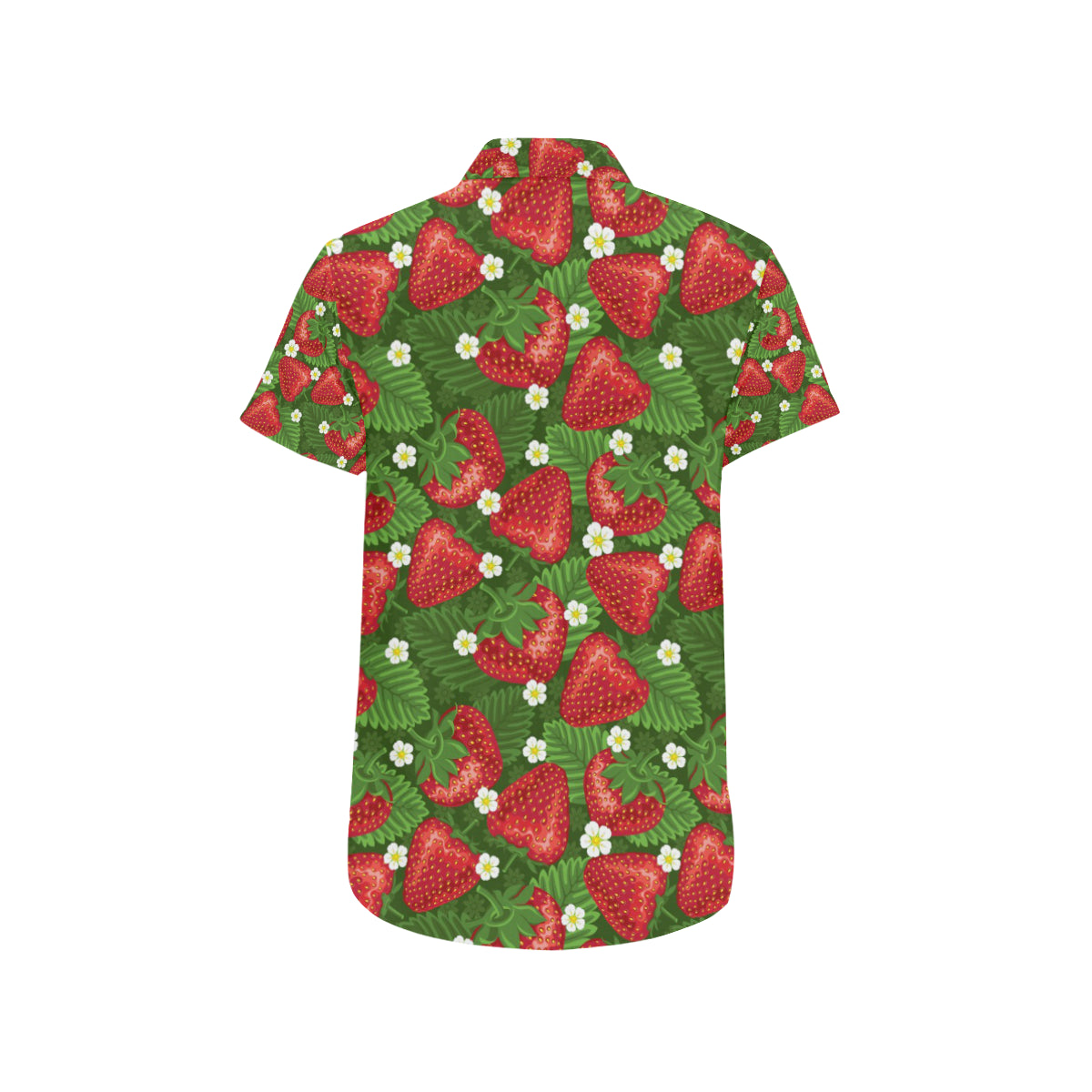 Strawberry Pattern Print Design SB05 Men's Short Sleeve Button Up Shirt