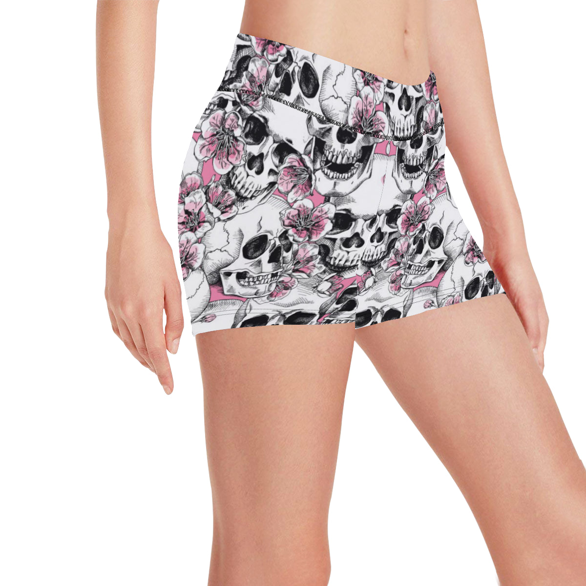 Cherry Blossom Pattern Print Design CB03 Yoga Shorts