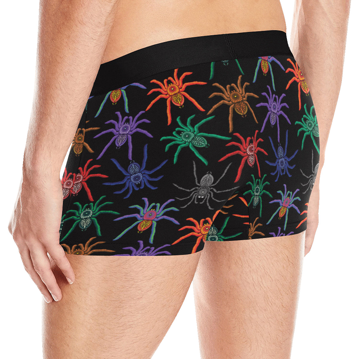 Tarantula Neon Color Pattern Print Design 03 Men's Boxer Briefs