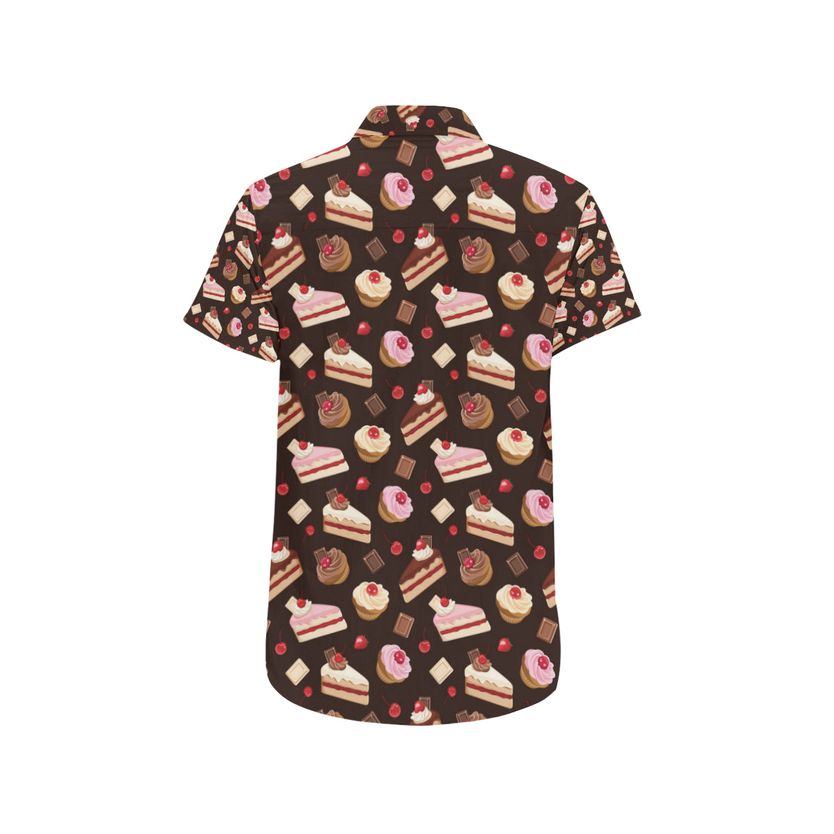 Cake Pattern Print Design 04 Men's Short Sleeve Button Up Shirt