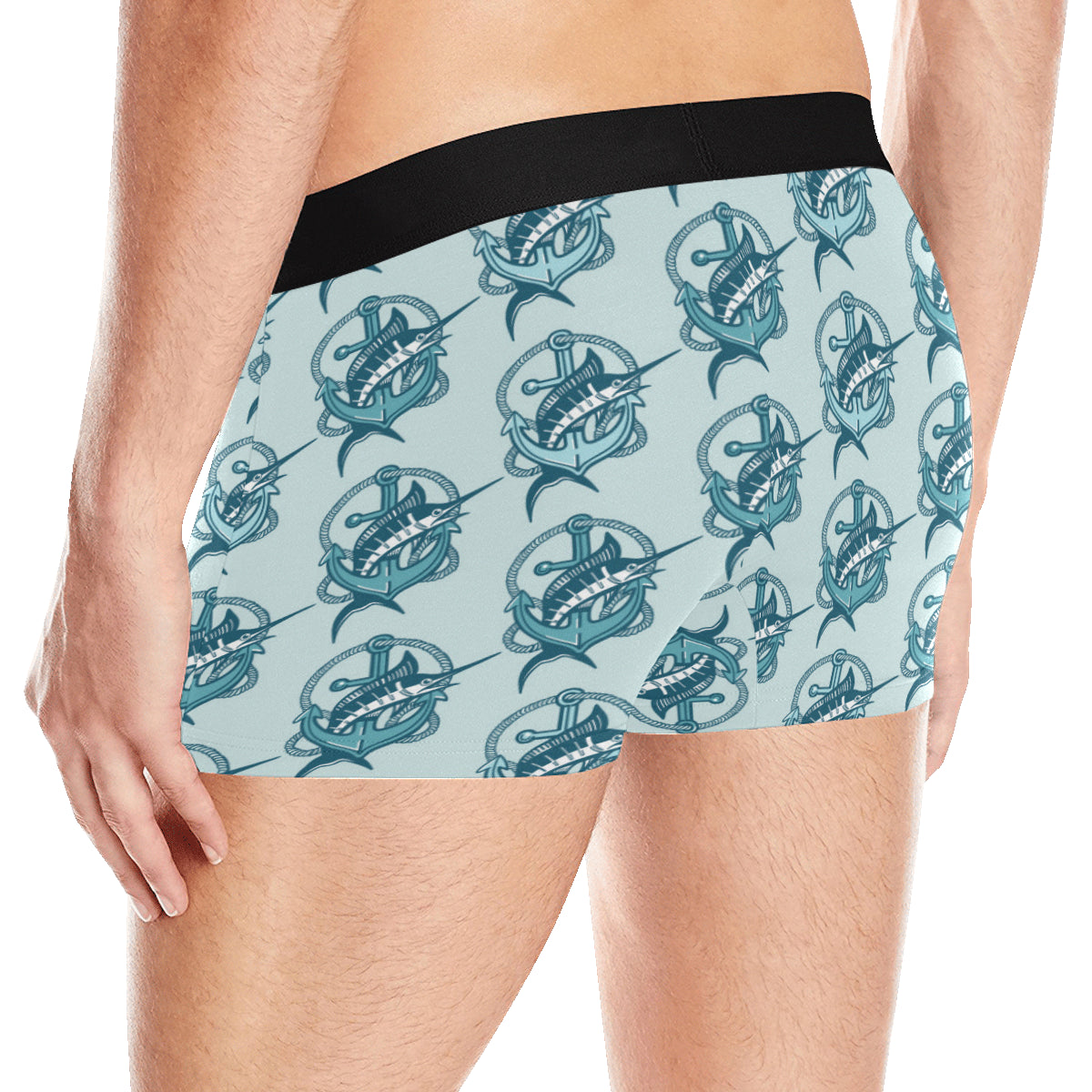 Swordfish Pattern Print Design 03 Men's Boxer Briefs