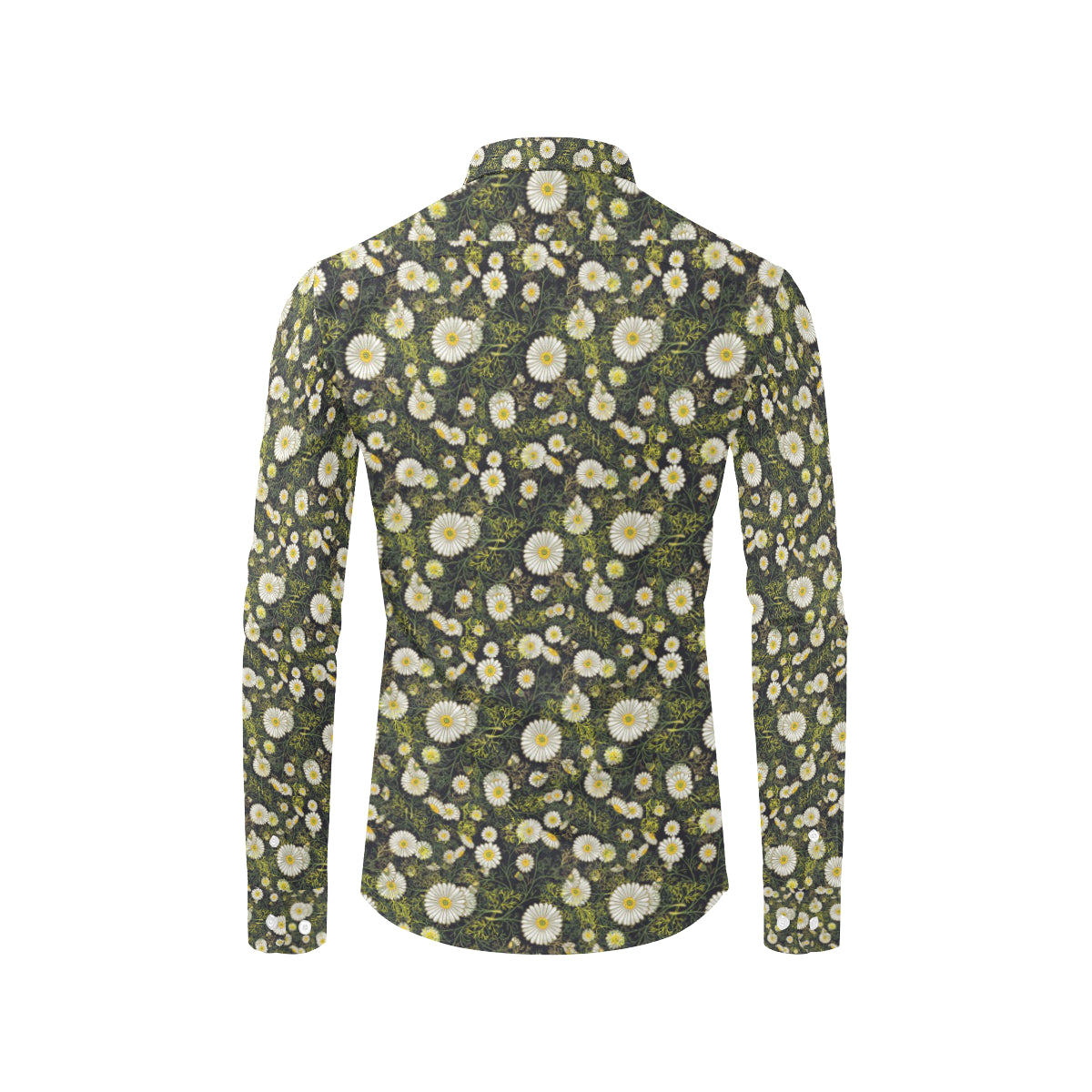 Daisy Pattern Print Design 03 Men's Long Sleeve Shirt