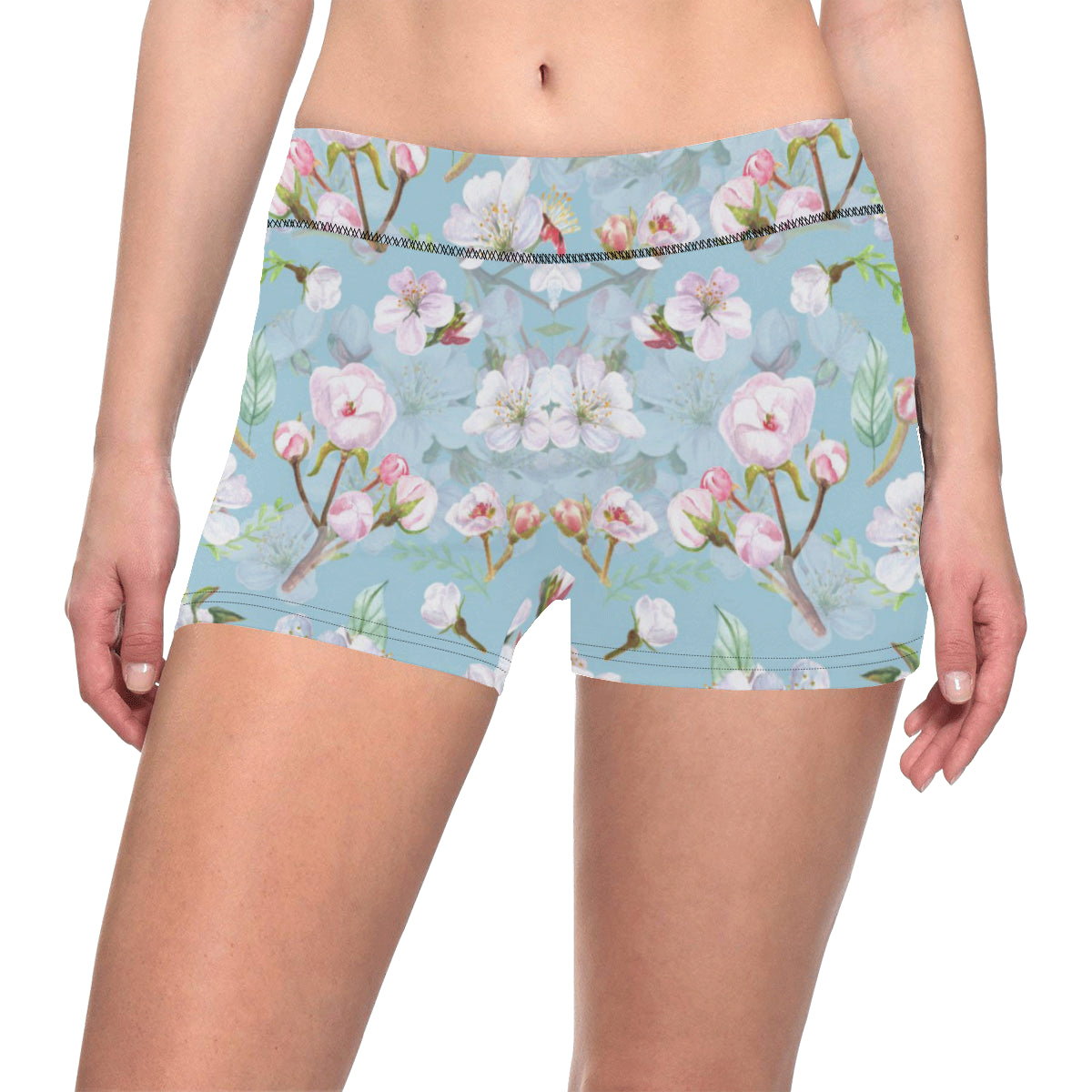 Apple blossom Pattern Print Design AB06 Yoga Shorts