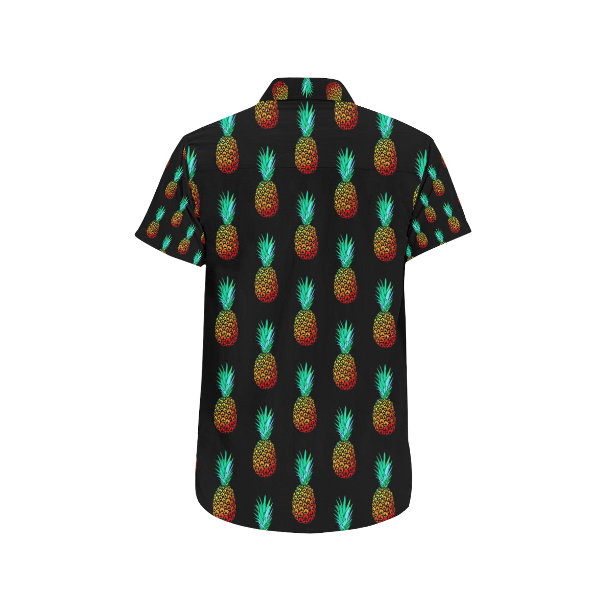 Pineapple Pattern Print Design A05 Men's Short Sleeve Button Up Shirt