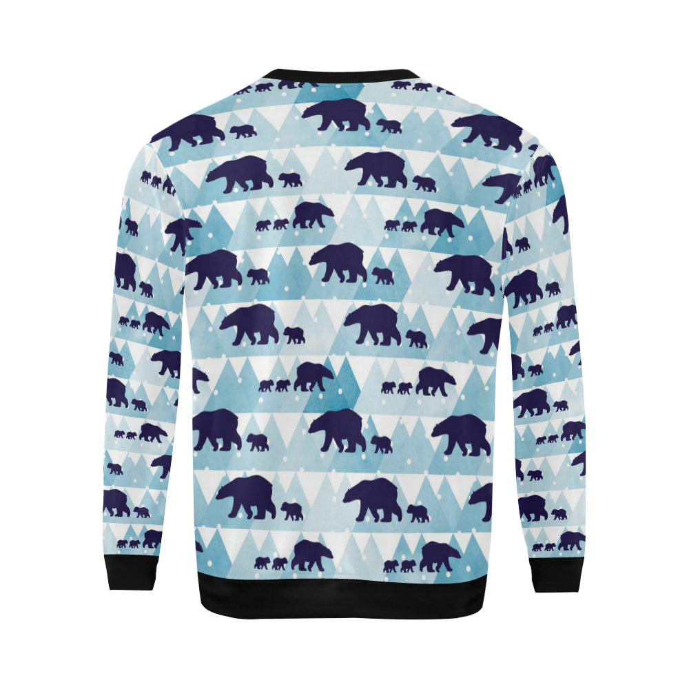Bear Pattern Print Design BE01 Men Long Sleeve Sweatshirt