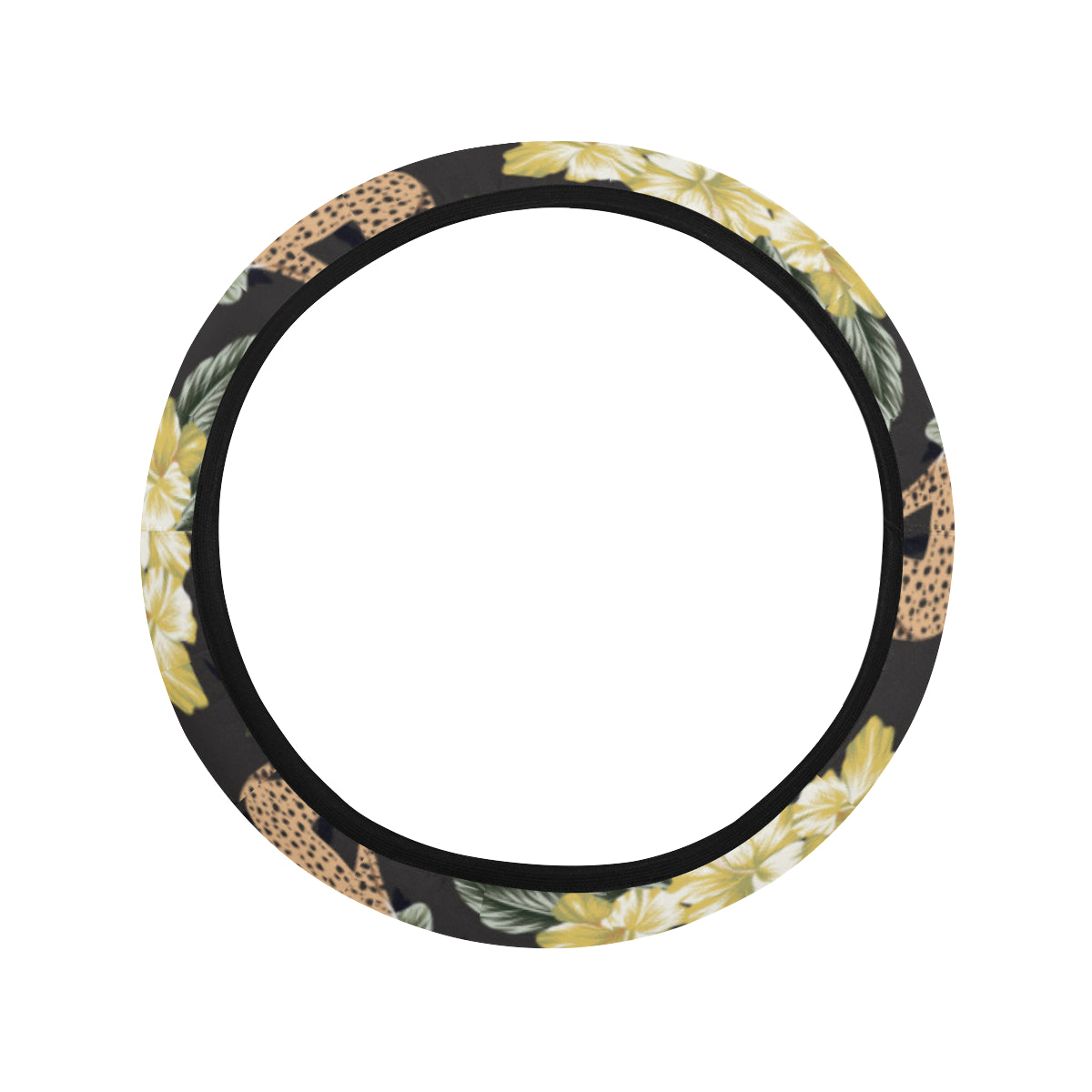 Cheetah Pattern Print Design 04 Steering Wheel Cover with Elastic Edge