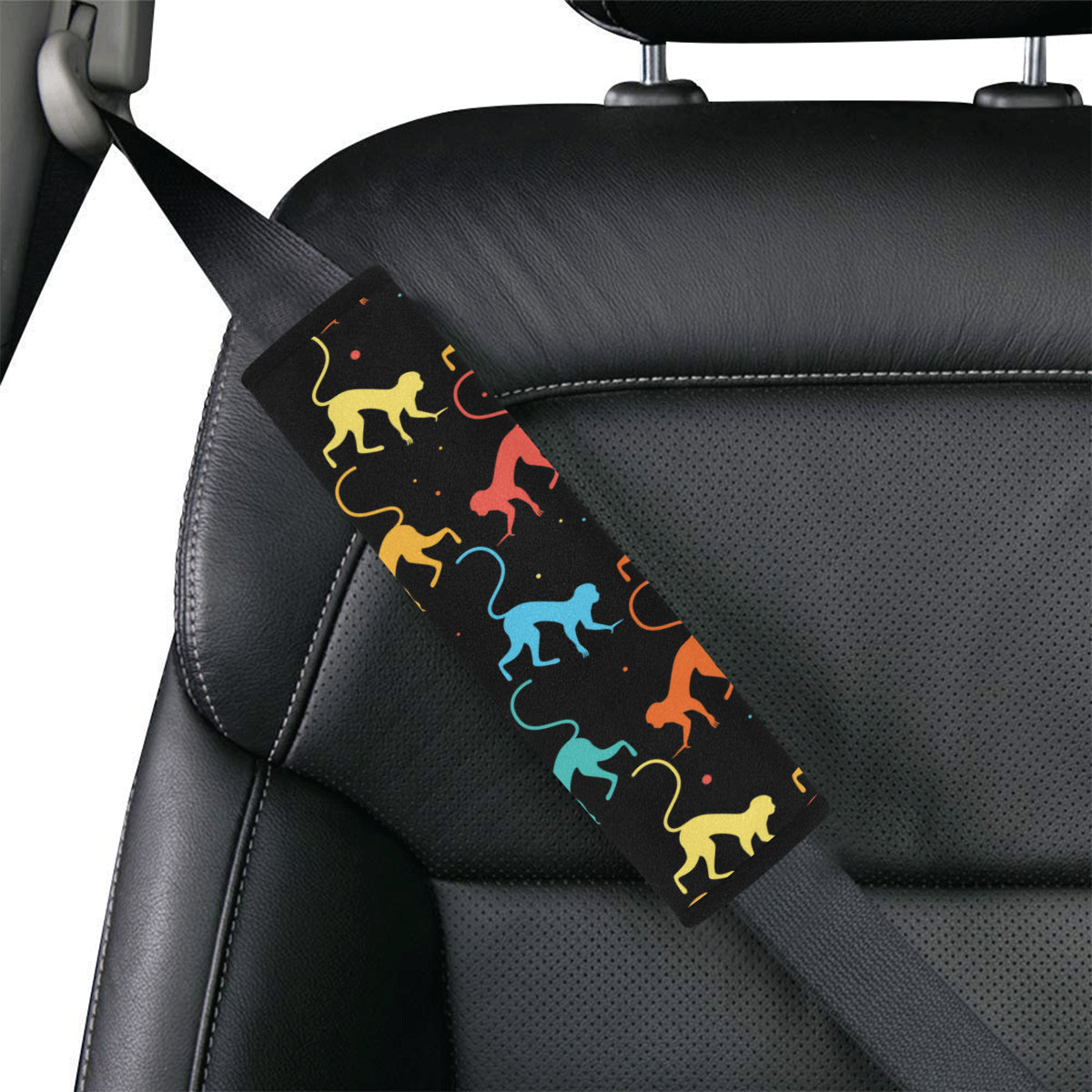 Monkey Pattern Print Design 01 Car Seat Belt Cover