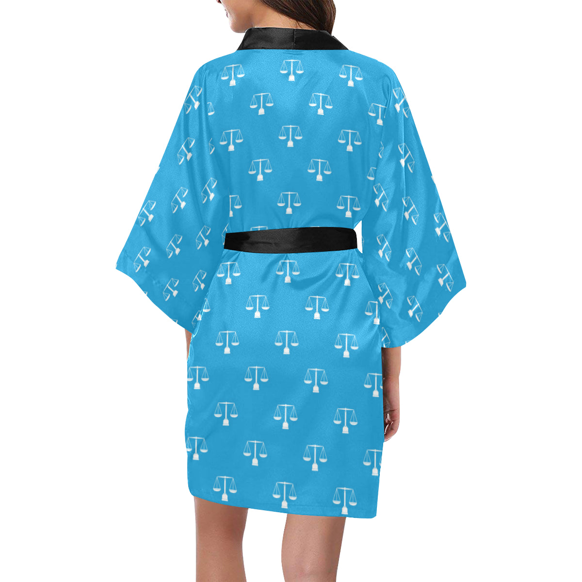 Libra Pattern Print Design 02 Women's Short Kimono