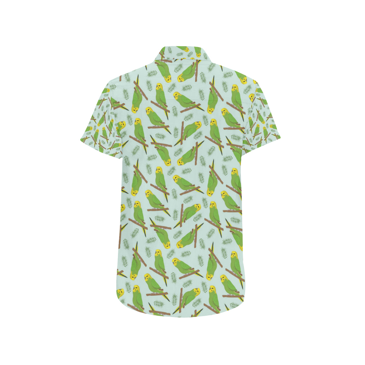 Budgerigar Pattern Print Design 04 Men's Short Sleeve Button Up Shirt