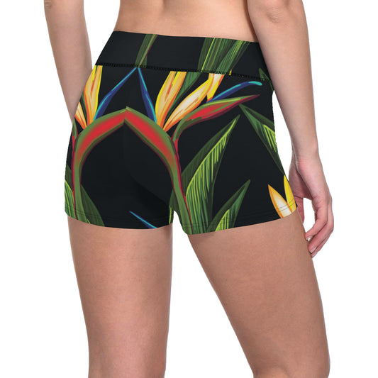 Bird Of Paradise Pattern Print Design BOP012 Yoga Shorts