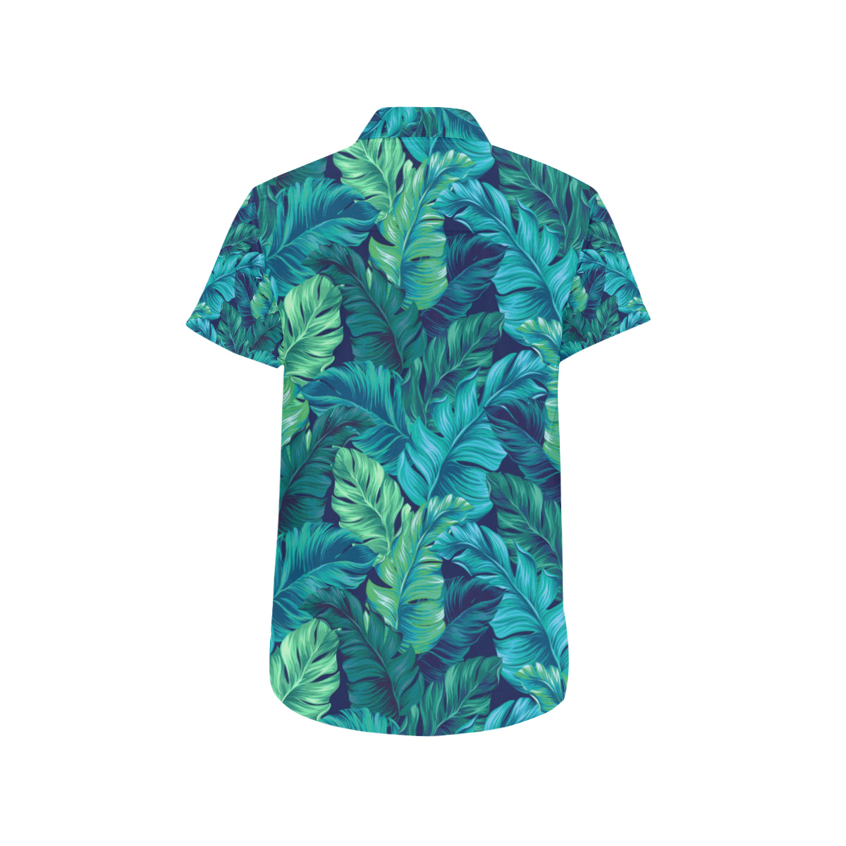 Banana Leaf Pattern Print Design BL05 Men's Short Sleeve Button Up Shirt
