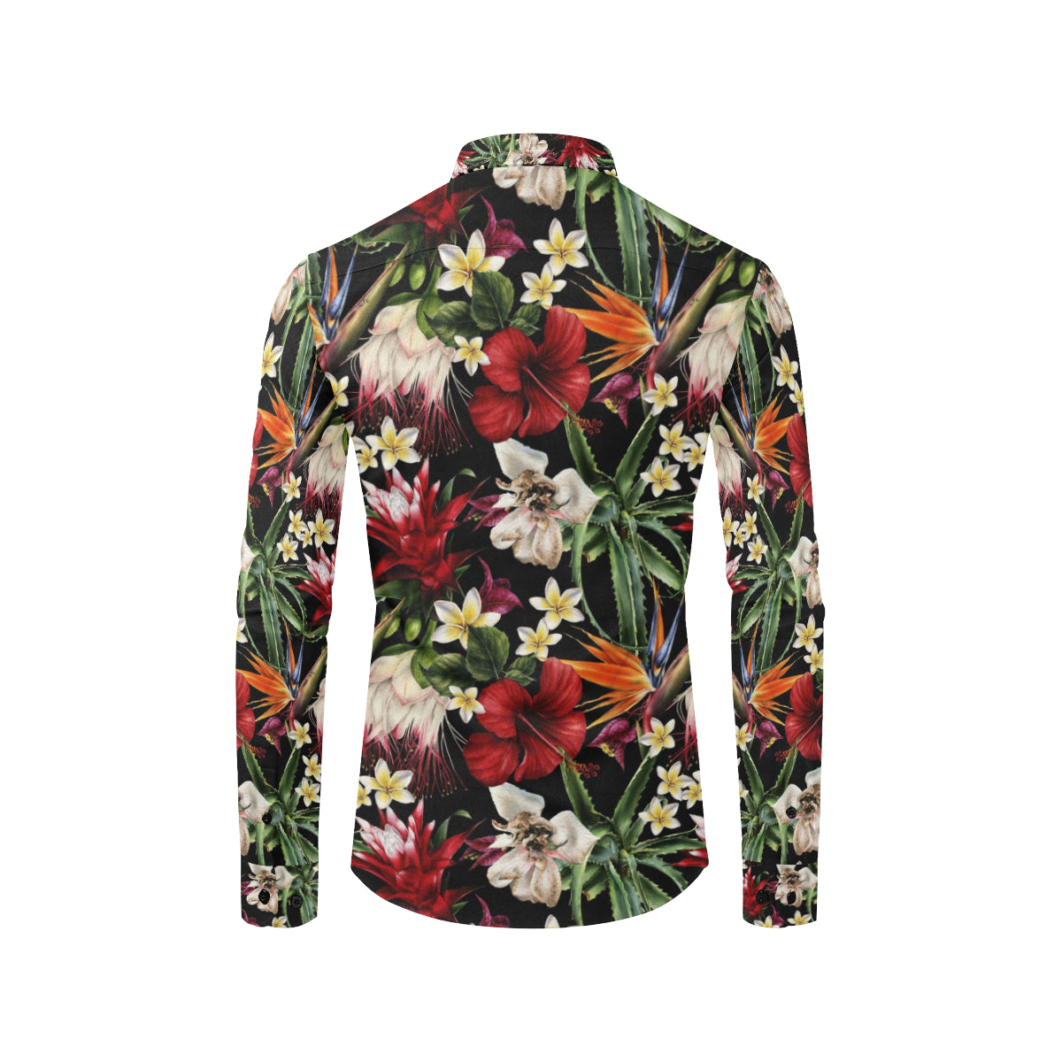 Summer Floral Pattern Print Design SF03 Men's Long Sleeve Shirt