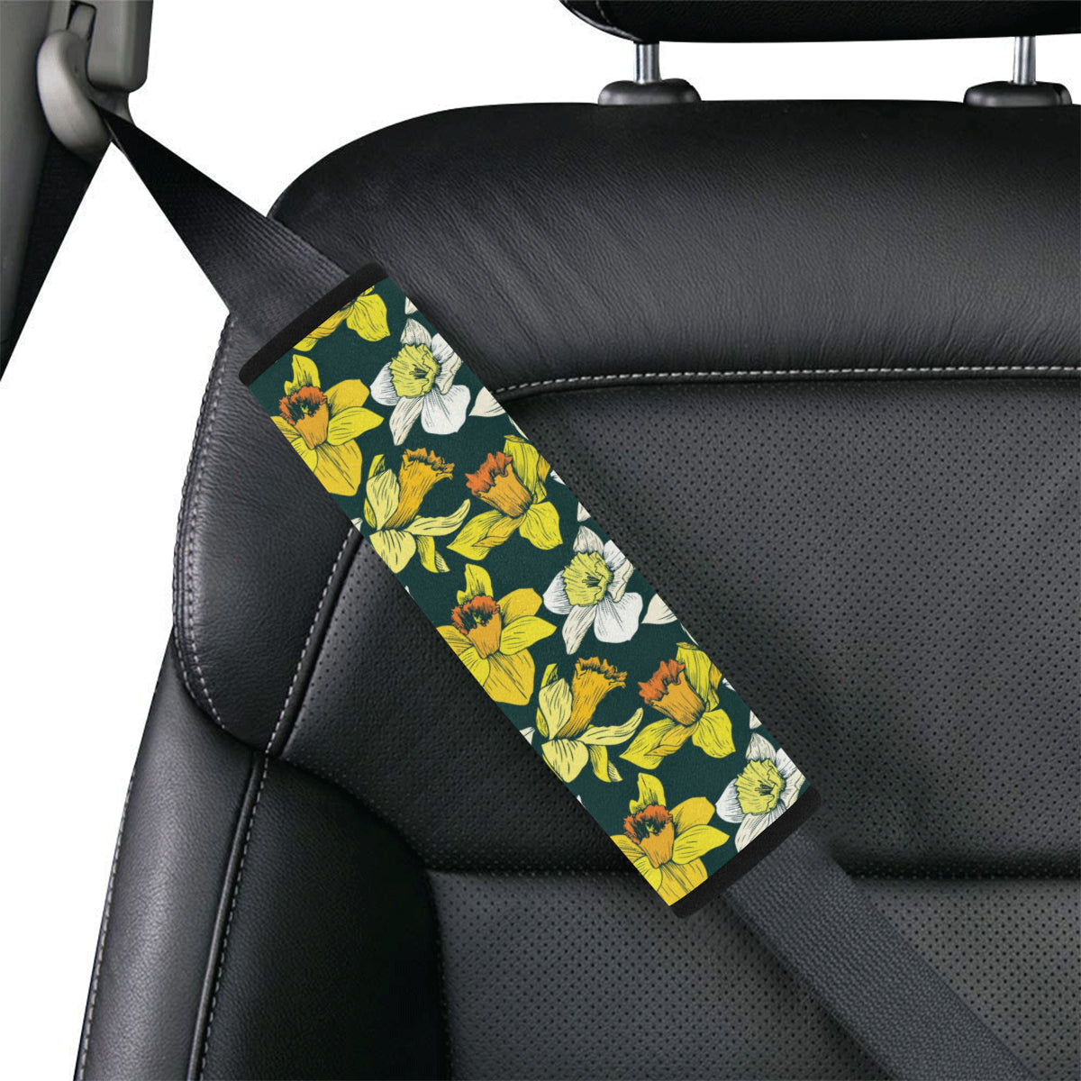 Daffodils Pattern Print Design DF02 Car Seat Belt Cover