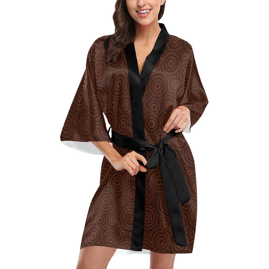 Aboriginal Pattern Print Design 02 Women's Short Kimono