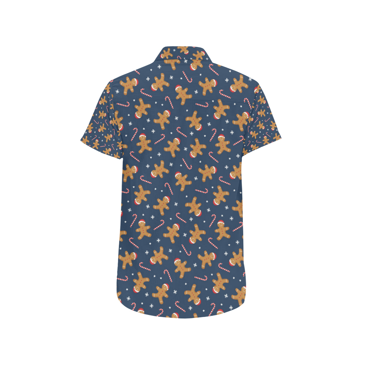 Gingerbread Pattern Print Design 01 Men's Short Sleeve Button Up Shirt