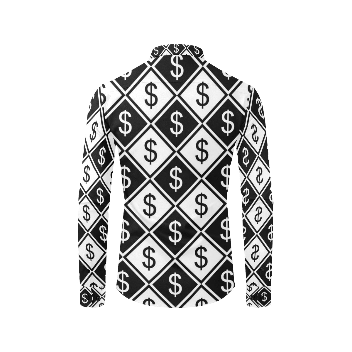 Money Pattern Print Design 04 Men's Long Sleeve Shirt