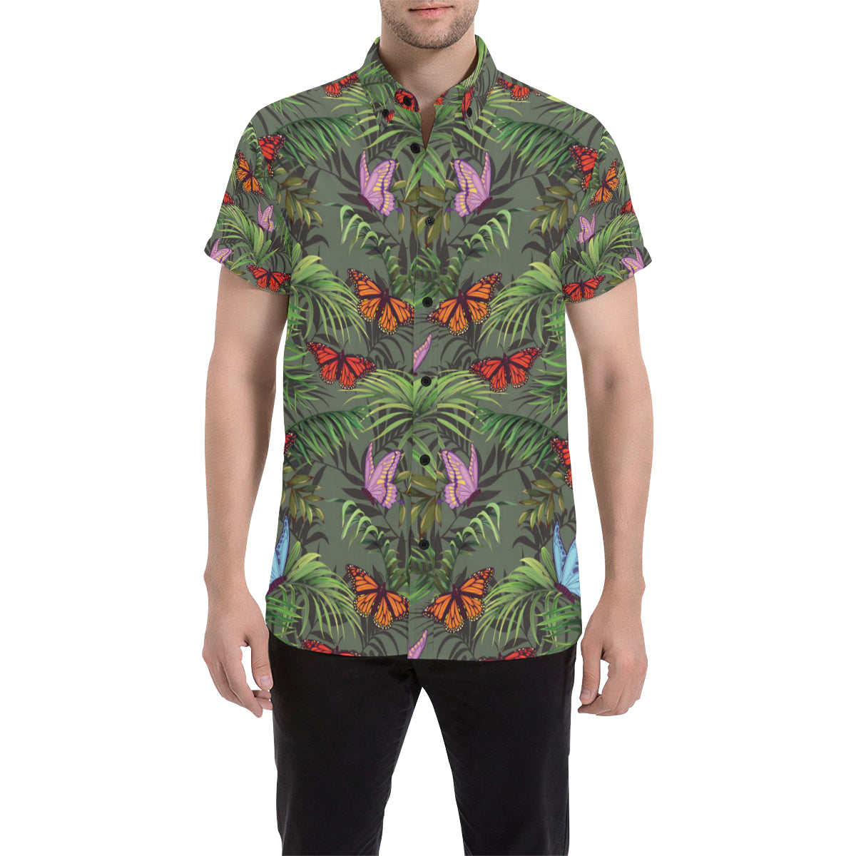 Monarch Butterfly Pattern Print Men's Leggings