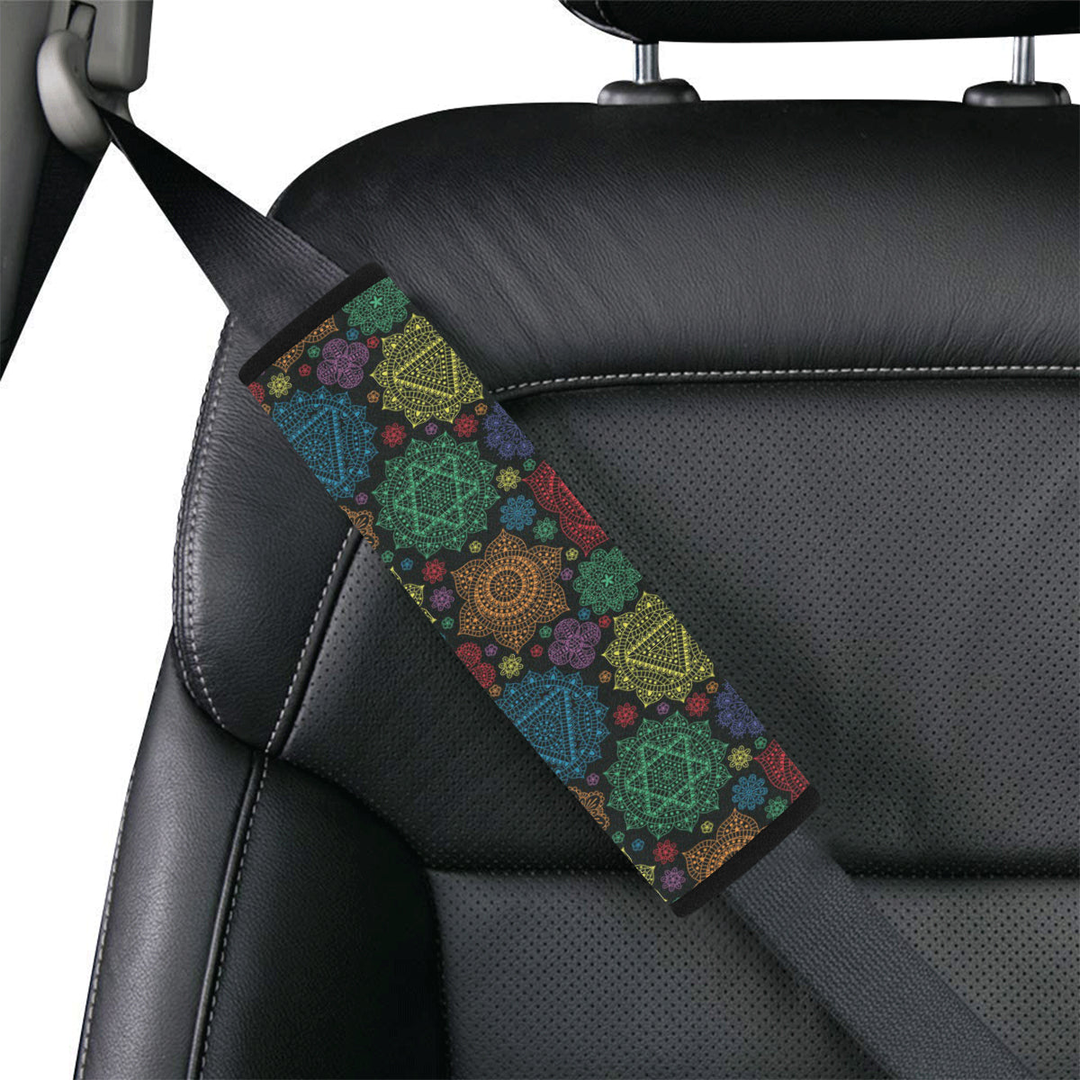 Chakra Mandala Print Pattern Car Seat Belt Cover