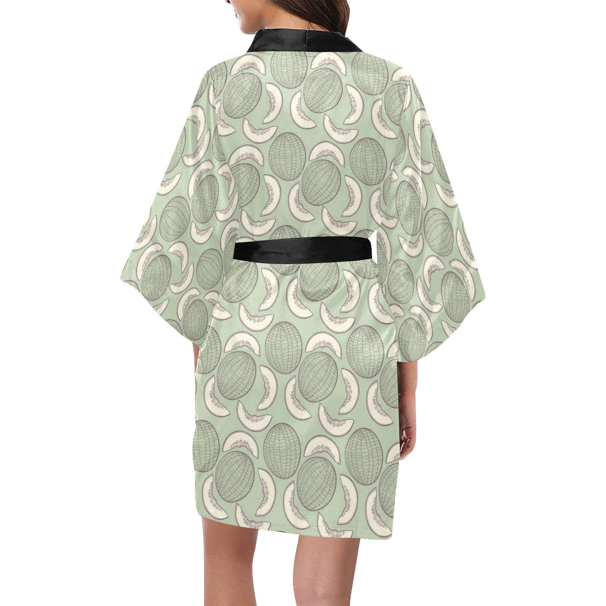 Cantaloupe Pattern Print Design 01 Women's Short Kimono